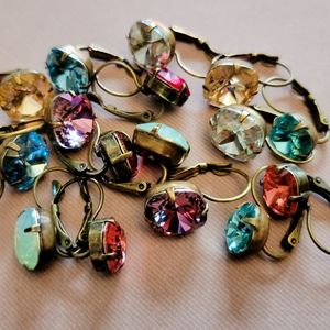 Crystal Leverback Earings